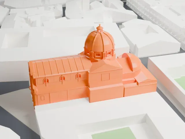 Church of the Gesù model, South view