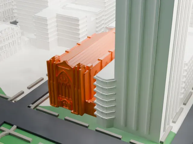Church of the Heavenly Rest model, West view