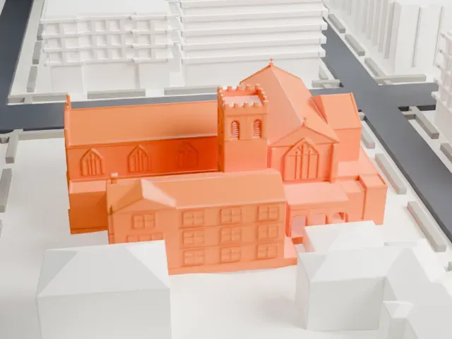 Church of the Holy Innocents, Brooklyn model, South view