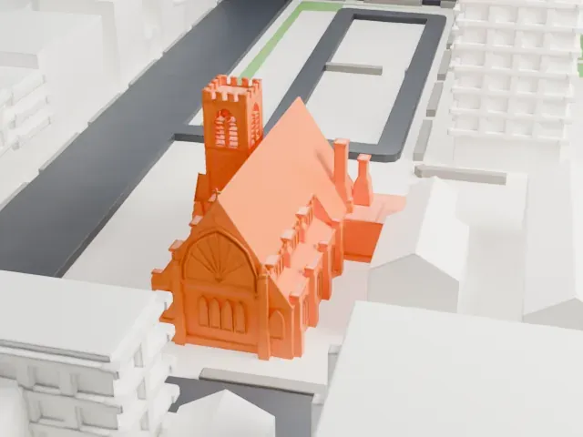 Church of the Holy Innocents, Hoboken model, North view