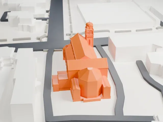 Church of the Holy Name, Stamford model, East view