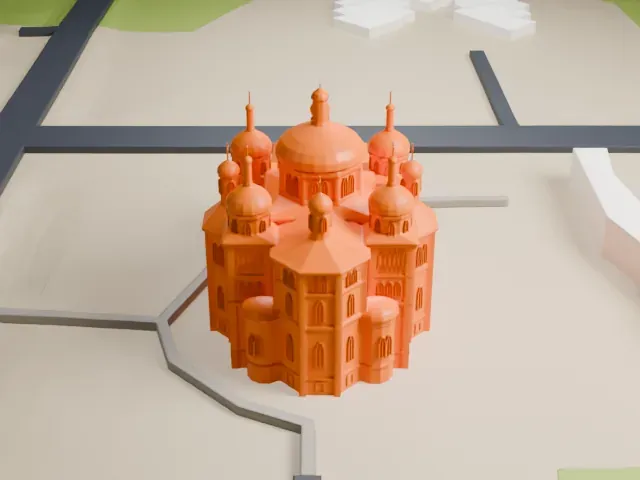 Church of the Immaculate Conception model, East view