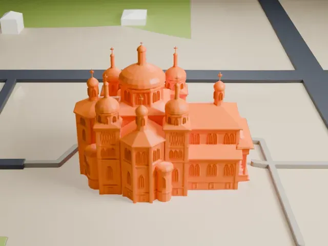 Church of the Immaculate Conception model, North view