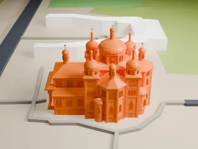 Church of the Immaculate Conception model, South view