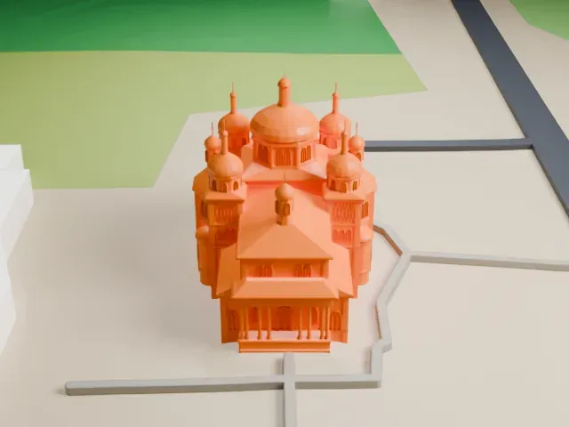 Church of the Immaculate Conception model, West view