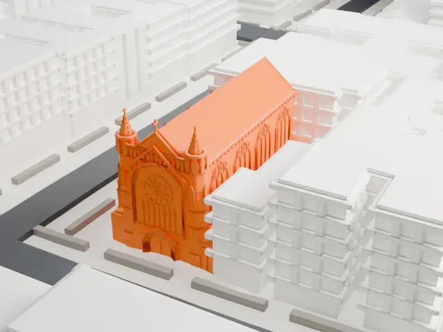 Church of the Incarnation, Roman Catholic model, West view