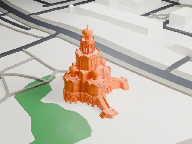 Church of the Intercession at Fili model, North view
