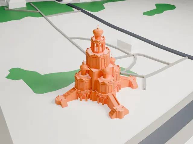 Church of the Intercession at Fili model, West view