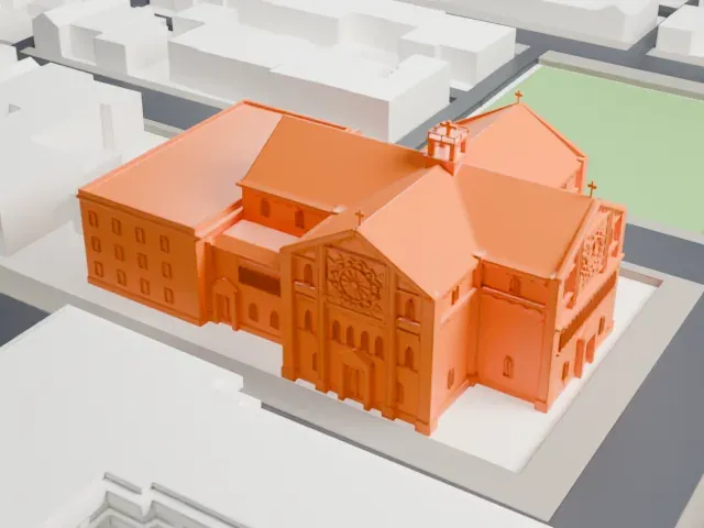 Church of the Madonna della Difesa model, North view