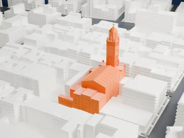 Church of the Most Holy Redeemer model, North view