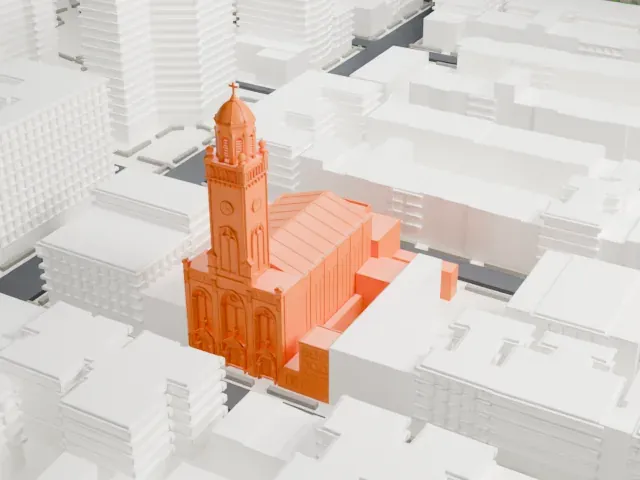 Church of the Most Holy Redeemer model, South view