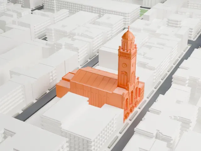 Church of the Most Holy Redeemer model, West view