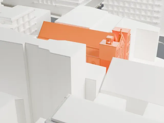 Church of the Most Precious Blood model, North view