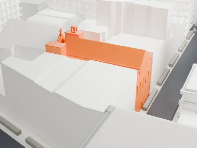 Church of the Most Precious Blood model, South view