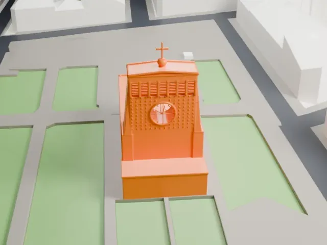 Church of the Most Sacred Heart of Our Lord model, East view