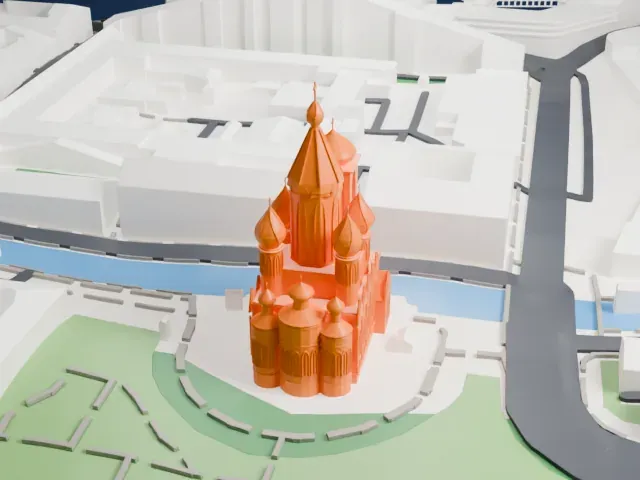 Church of the Savior on Spilled Blood model, East view