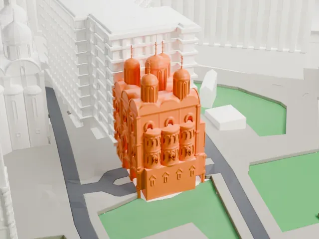 Church of the Twelve Apostles model, East view