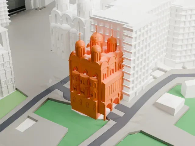 Church of the Twelve Apostles model, North view