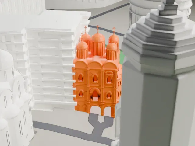Church of the Twelve Apostles model, South view