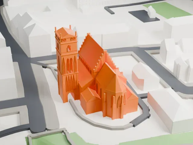 Church of the Visitation of the Blessed Virgin Mary model, East view