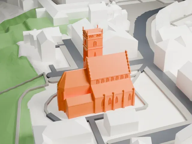 Church of the Visitation of the Blessed Virgin Mary model, North view