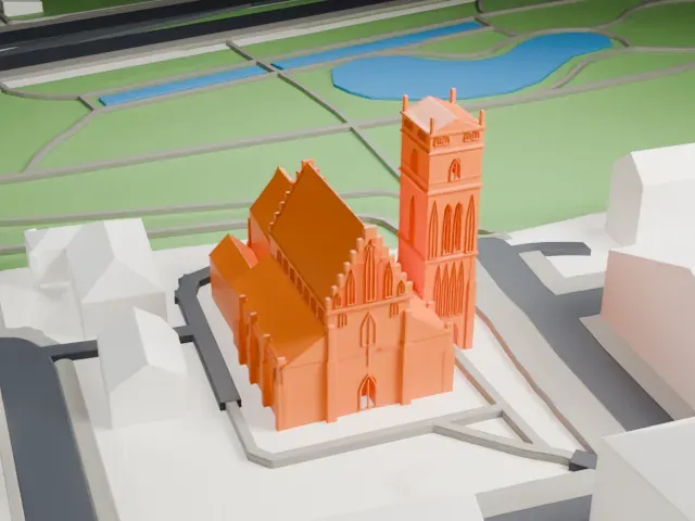 Church of the Visitation of the Blessed Virgin Mary model, West view