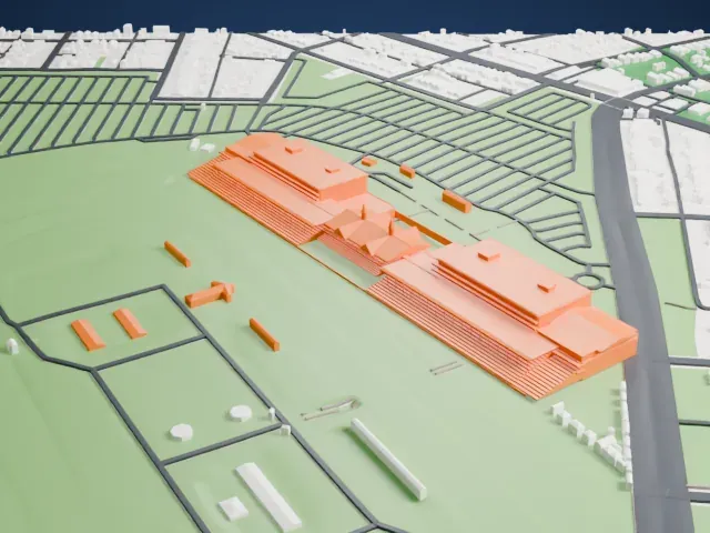 Churchill Downs model, East view