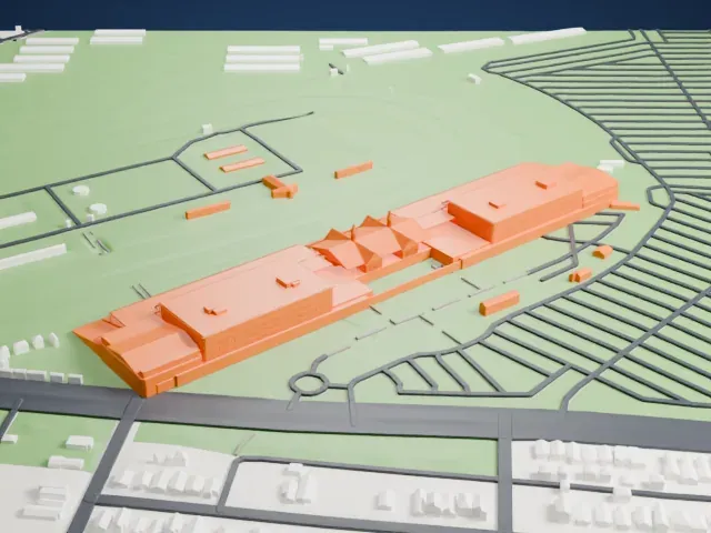 Churchill Downs model, North view