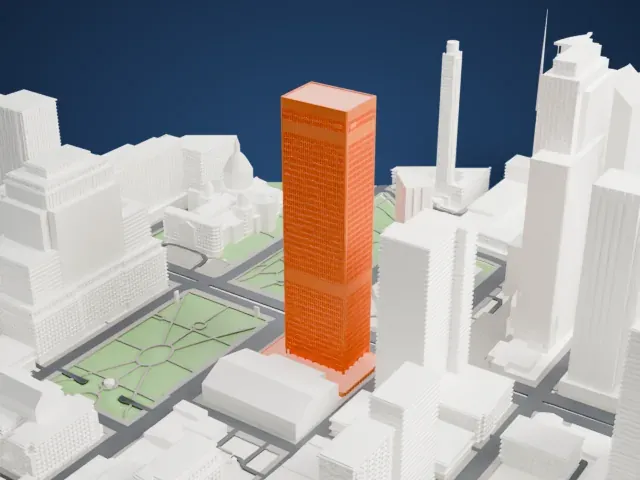 CIBC Tower model, West view