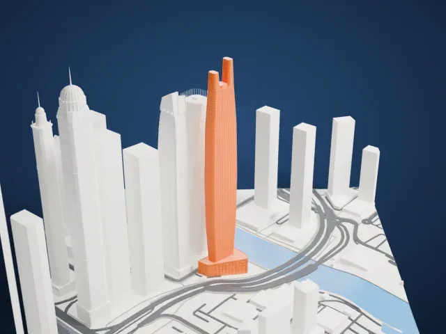 Ciel Dubai Marina model, North view