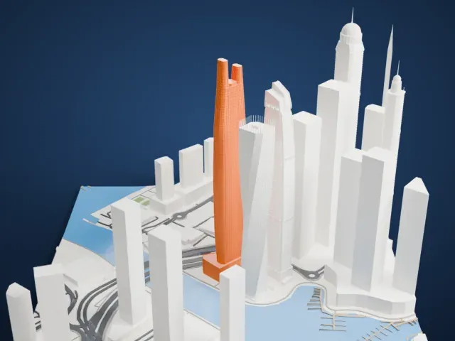 Ciel Dubai Marina model, South view