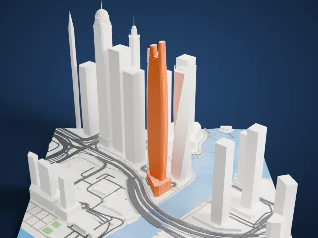 Ciel Dubai Marina model, West view