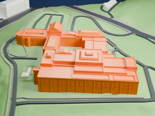 Cincinnati Art Museum model, South view