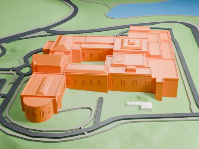 Cincinnati Art Museum model, West view
