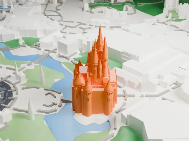 Cinderella Castle model, East view