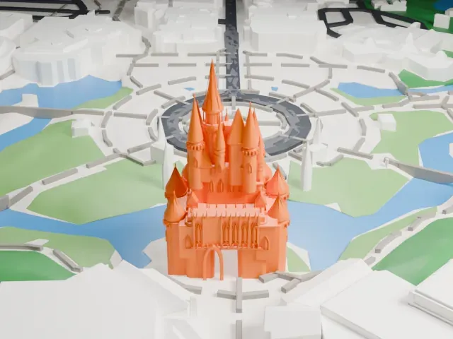 Cinderella Castle model, North view