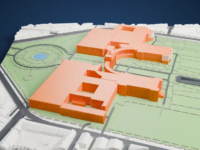 Cinquantenaire Arch model, North view