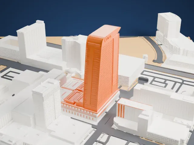 Circa Resort & Casino model, East view