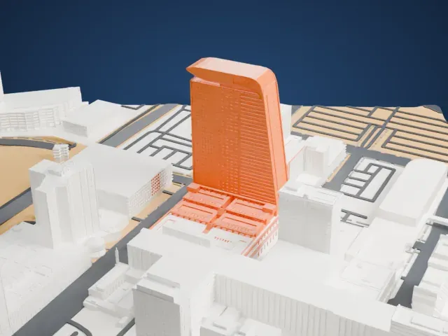 Circa Resort & Casino model, South view
