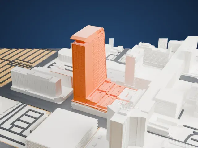 Circa Resort & Casino model, West view