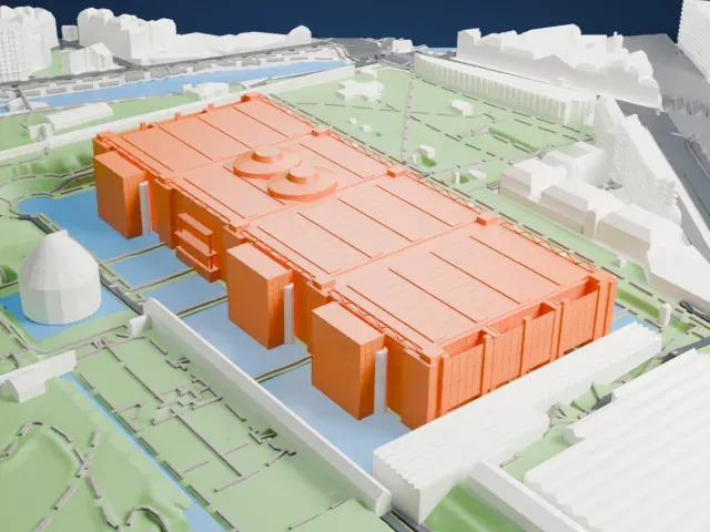 Cité des Sciences et de l'Industrie model, East view