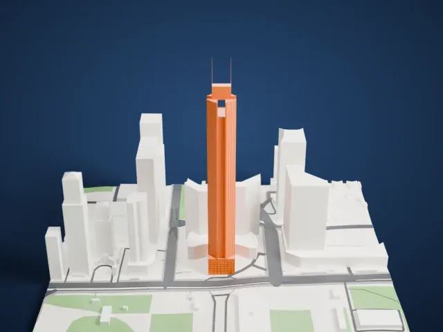 CITIC Plaza model, South view