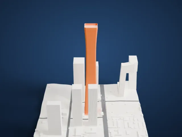 CITIC Tower model, East view