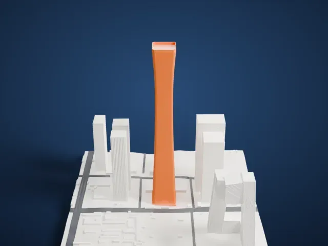 CITIC Tower model, North view