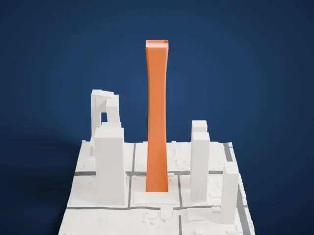 CITIC Tower model, South view