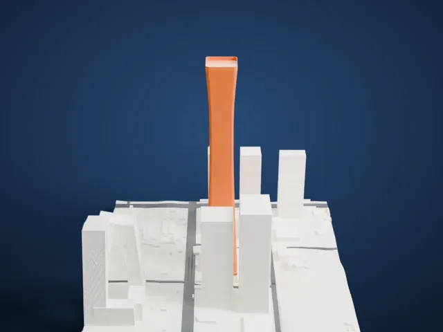 CITIC Tower model, West view