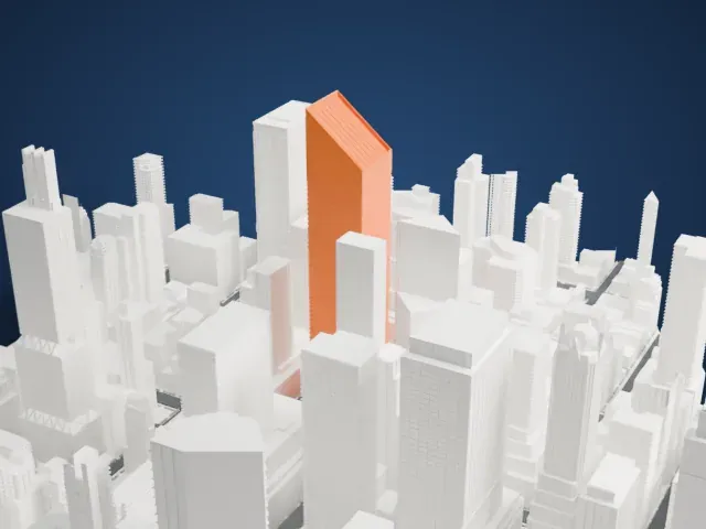 Citigroup Center model, West view