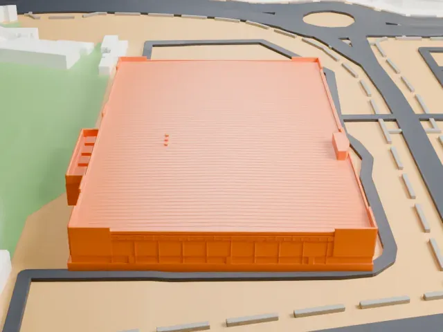City National Arena model, East view