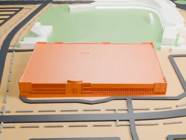 City National Arena model, North view