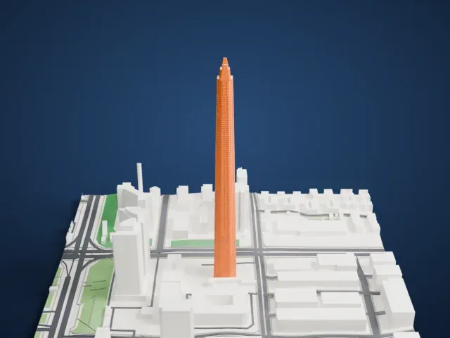 Citymark Centre model, East view